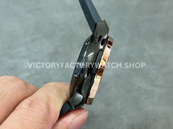 HB Factory Hublot Classic Fusion Chronograph 521.CO.1781.RX 45mm Rubber Strap Rose Gold Bezel Black Dial