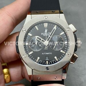 HB Factory Hublot Classic Fusion Chronograph 521.NX.1170.RX 45mm rubber strap titanium bezel black dial replica watch