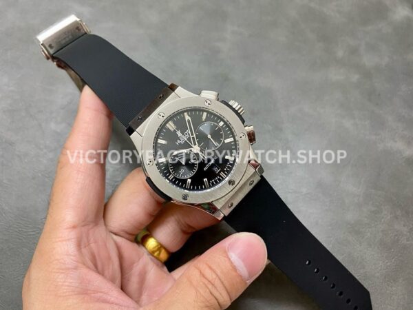 HB Factory Hublot Classic Fusion Chronograph 521.NX.1170.RX 45mm Rubber Strap Titanium Bezel Black Dial