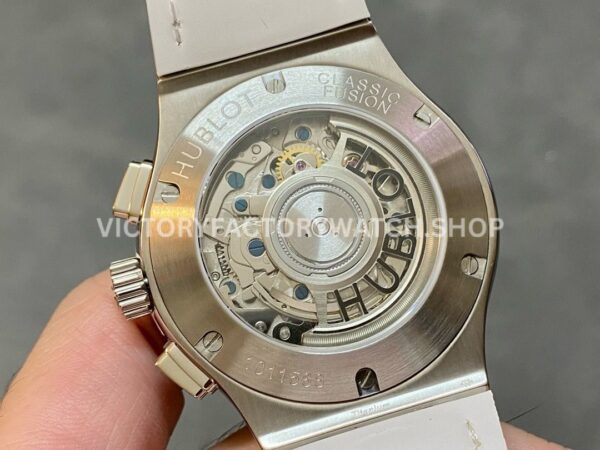 HB Factory Hublot Classic Fusion Chronograph 521.NX.2611.LR 45mm Leather Strap Titanium Bezel Silver Dial