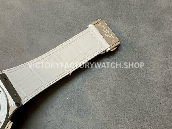 HB Factory Hublot Classic Fusion Chronograph 521.NX.2611.LR 45mm Leather Strap Titanium Bezel Silver Dial