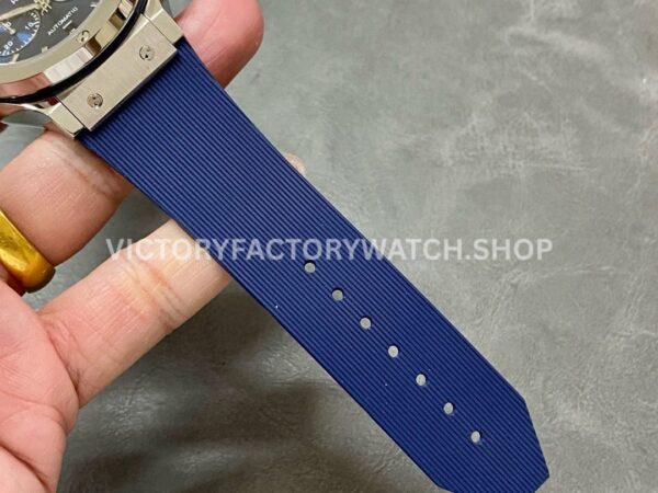 HB Factory Hublot Classic Fusion Chronograph 521.NX.7170.RX 45mm Rubber Strap Titanium Bezel Blue Dial