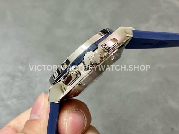 HB Factory Hublot Classic Fusion Chronograph 521.NX.7170.RX 45mm Rubber Strap Titanium Bezel Blue Dial