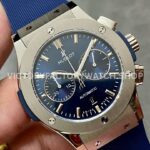 HB Factory Hublot Classic Fusion Chronograph 521.NX.7170.RX 45mm Rubber Strap Titanium Bezel Blue Dial