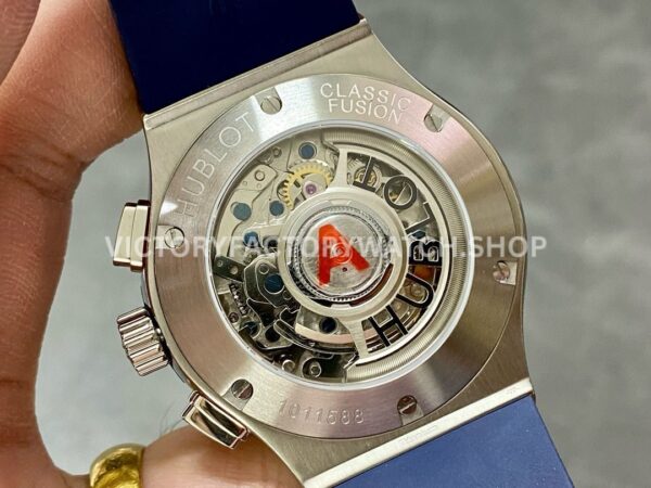 HB Factory Hublot Classic Fusion Chronograph 521.NX.7170.RX 45mm Rubber Strap Titanium Bezel Blue Dial