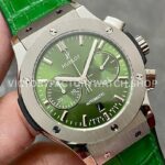 HB Factory Hublot Classic Fusion Chronograph 521.NX.8970.LR 45mm Green Leather Strap Titanium Bezel Green Dial