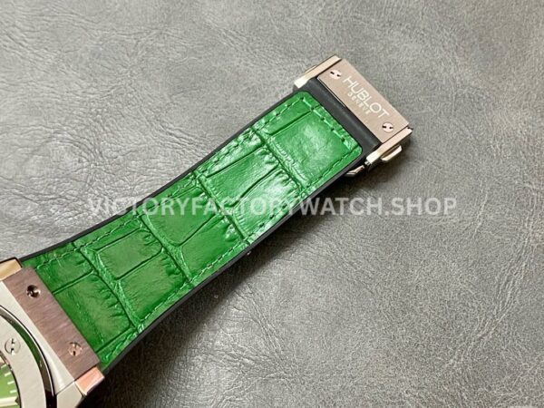 HB Factory Hublot Classic Fusion Chronograph 521.NX.8970.LR 45mm Green Leather Strap Titanium Bezel Green Dial