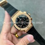 HB Factory Hublot Classic Fusion Chronograph 521.OX.1181.LR 45mm Rose Gold Leather Strap Black Dial