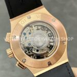 HB Factory Hublot Classic Fusion Chronograph 521.OX.1181.LR 45mm Rose Gold Leather Strap Black Dial