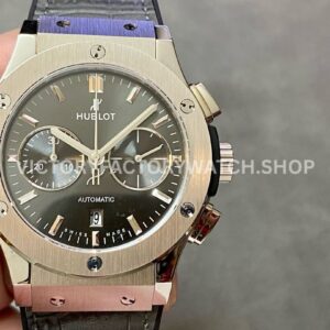 HB Factory Hublot Classic Fusion Racing Grey 521.NX.7071.LR 45mm leather strap titanium bezel grey dial replica watch