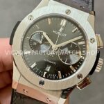 HB Factory Hublot Classic Fusion Racing Grey 521.NX.7071.LR 45mm Leather Strap Titanium Bezel Grey Dial