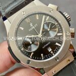 HB Factory Hublot Classic Fusion Racing Grey 521.NX.7071.LR 45mm Leather Strap Titanium Bezel Grey Dial
