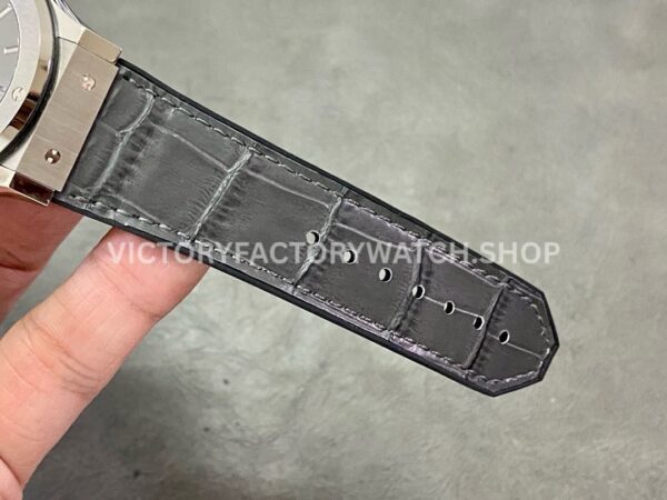 HB Factory Hublot Classic Fusion Racing Grey 542.NX.7071.LR 42mm Grey Leather Strap Titanium Bezel Grey Dial