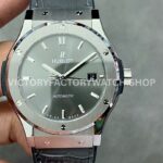 HB Factory Hublot Classic Fusion Racing Grey 542.NX.7071.LR 42mm grey leather strap titanium bezel grey dial replica watch