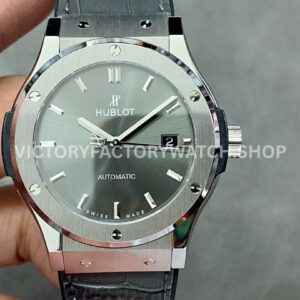 HB Factory Hublot Classic Fusion Racing Grey 542.NX.7071.LR 42mm grey leather strap titanium bezel grey dial replica watch