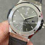 HB Factory Hublot Classic Fusion Racing Grey 542.NX.7071.LR 42mm Grey Leather Strap Titanium Bezel Grey Dial