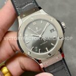 HB Factory Hublot Classic Fusion Racing Grey 565.NX.7071.LR 38mm Steel Leather Strap Grey Dial