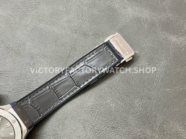 HB Factory Hublot Classic Fusion Racing Grey 565.NX.7071.LR 38mm Steel Leather Strap Grey Dial