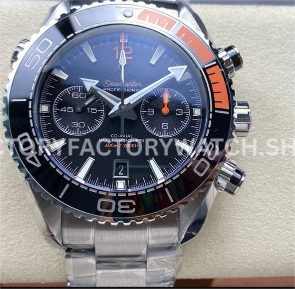 M+S Factory Omega Seamaster Planet Ocean Chronograph 215.30.46.51.01.002 45mm full steel black dial replica watch
