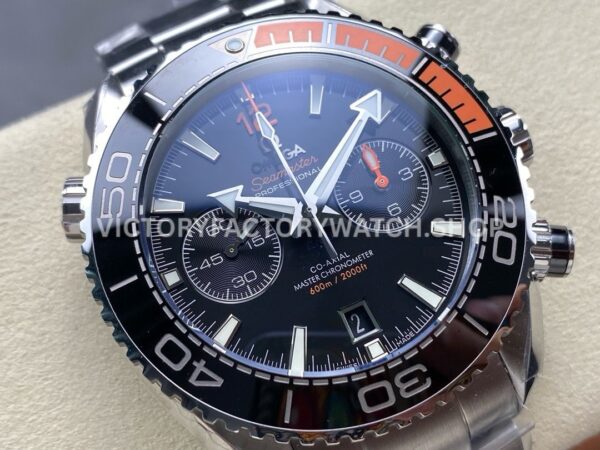 M+S Factory Omega Seamaster Planet Ocean Chronograph 215.30.46.51.01.002 45mm Full Steel Black Dial