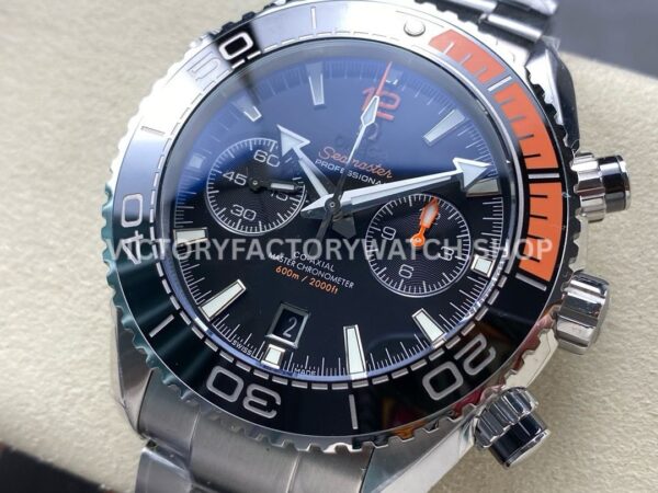 M+S Factory Omega Seamaster Planet Ocean Chronograph 215.30.46.51.01.002 45mm Full Steel Black Dial