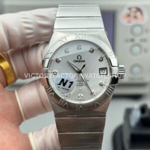 N1 Factory Omega Constellation 123.10.38.21.52.001 38mm full steel diamond silver dial replica watch