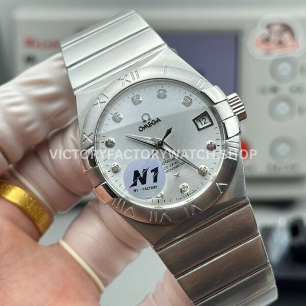 N1 Factory Omega Constellation 123.10.38.21.52.001 38mm Full Steel Diamond Silver Dial (8) N1 Factory Omega Constellation 123.10.38.21.52.001 38mm Full Steel Diamond Silver Dial