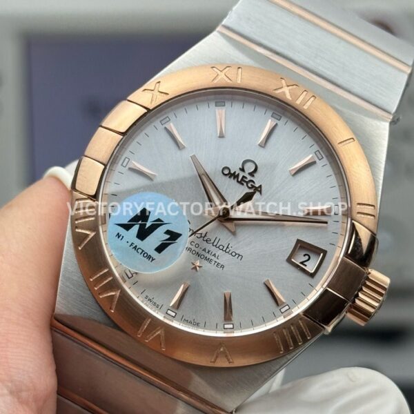 N1 Factory Omega Constellation 123.20.38.21.02.001 38mm Half Rose Gold Silver Dial (1) N1 Factory Omega Constellation 123.20.38.21.02.001 38mm Half Rose Gold Silver Dial