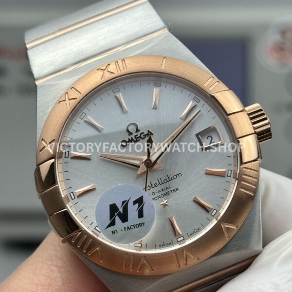 N1 Factory Omega Constellation 123.20.38.21.02.001 38mm Half Rose Gold Silver Dial (2) N1 Factory Omega Constellation 123.20.38.21.02.001 38mm Half Rose Gold Silver Dial