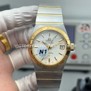 N1 Factory Omega Constellation 123.20.38.21.02.008 38mm half rose gold silver dial replica watch