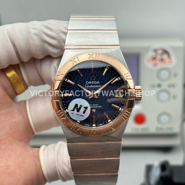 N1 Factory Omega Constellation 123.20.38.21.03.001 38mm Half Rose Gold Blue Dial (5) N1 Factory Omega Constellation 123.20.38.21.03.001 38mm half rose gold blue dial replica watch