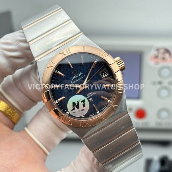 N1 Factory Omega Constellation 123.20.38.21.03.001 38mm Half Rose Gold Blue Dial (6) N1 Factory Omega Constellation 123.20.38.21.03.001 38mm Half Rose Gold Blue Dial