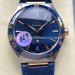 N1 Factory Omega Constellation 131.23.41.21.03.001 41mm Half Yellow Glod Blue Leather Strap Blue Dial (1) N1 Factory Omega Constellation 131.23.41.21.03.001 41mm half yellow gold blue leather strap blue dial replica watch