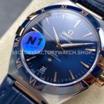 N1 Factory Omega Constellation 131.23.41.21.03.001 41mm Half Yellow Glod Blue Leather Strap Blue Dial (8) N1 Factory Omega Constellation 131.23.41.21.03.001 41mm Half Yellow Glod Blue Leather Strap Blue Dial