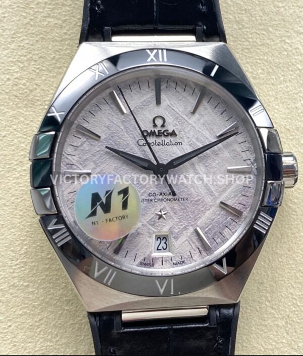 N1 Factory Omega Constellation 131.30.41.21.99.001 41mm Steel Black Leather Strap Grey Dial (5) N1 Factory Omega Constellation 131.30.41.21.99.001 41mm steel black leather strap grey dial replica watch