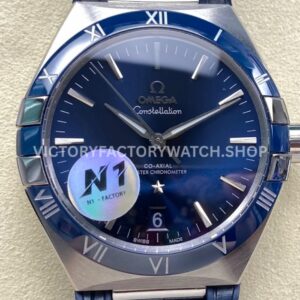 N1 Factory Omega Constellation 131.33.41.21.03.001 41mm steel blue leather strap blue dial replica watch