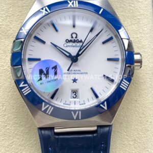 N1 Factory Omega Constellation 131.33.41.21.04.001 41mm steel blue leather strap white dial replica watch