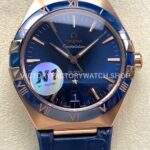 N1 Factory Omega Constellation 131.63.41.21.03.001 41mm Rose Gold Blue Leather Strap Blue Dial (6) N1 Factory Omega Constellation 131.63.41.21.03.001 41mm rose gold blue leather strap blue dial replica watch