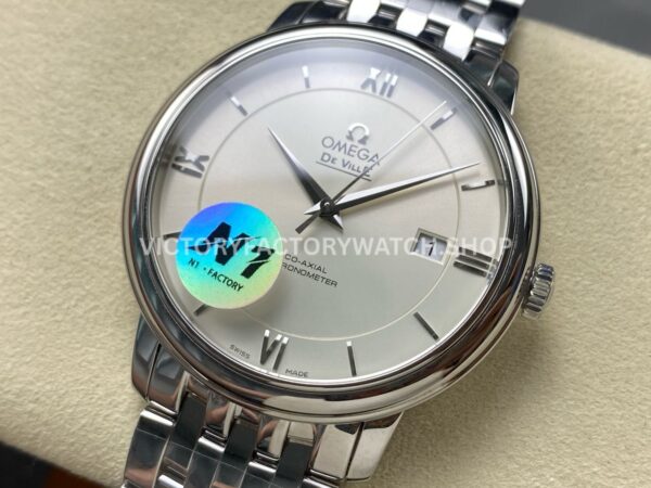 N1 Factory Omega De Ville Prestige 424.10.37.20.02.001 39.5mm Full Steel Roman Number White Dial (3) N1 Factory Omega De Ville Prestige 424.10.37.20.02.001 39.5mm Full Steel Roman Number White Dial
