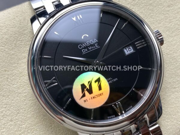 N1 Factory Omega De Ville Prestige 424.10.40.20.01.001 39.5mm Full Steel Roman Number Black Dial (3) N1 Factory Omega De Ville Prestige 424.10.40.20.01.001 39.5mm Full Steel Roman Number Black Dial