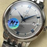 N1 Factory Omega De Ville Prestige 424.10.40.20.02.001 39.5mm Full Steel Blue Roman Number Silver Dial