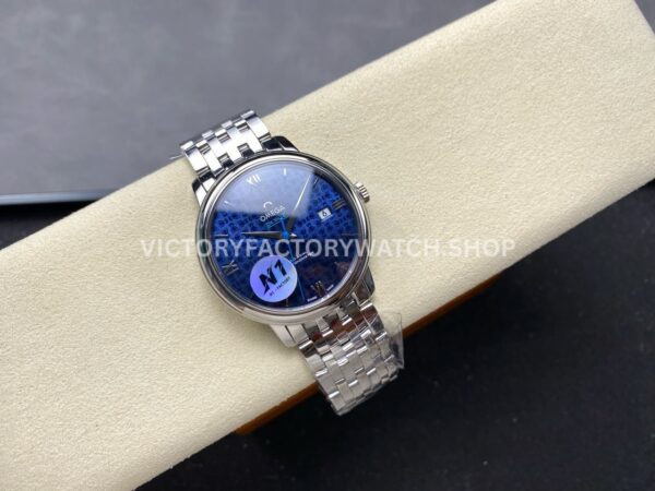 N1 Factory Omega De Ville Prestige 424.10.40.20.03.003 39.5mm Full Steel Roman Number Blue Dial