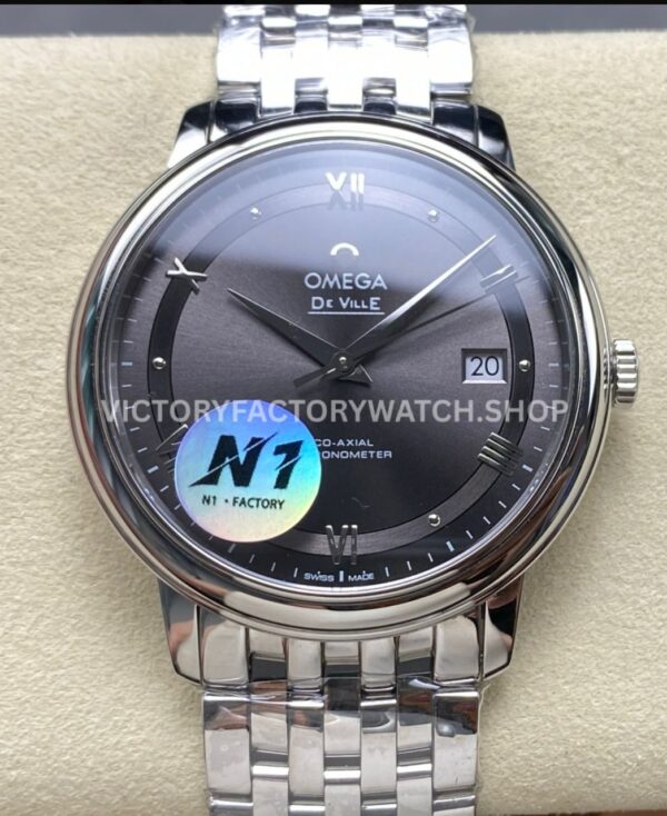 N1 Factory Omega De Ville Prestige 424.10.40.20.06.001 39.5mm Full Steel Roman Number Grey Dial (7) N1 Factory Omega De Ville Prestige 424.10.40.20.06.001 39.5mm full steel Roman number grey dial replica watch