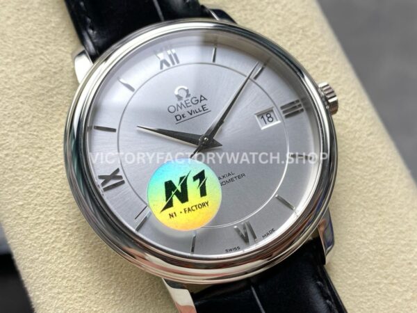 N1 Factory Omega De Ville Prestige 424.13.40.20.02.001 39.5mm Steel Black Leather Strap Roman Number Silver Dial (10) N1 Factory Omega De Ville Prestige 424.13.40.20.02.001 39.5mm Steel Black Leather Strap Roman Number Silver Dial