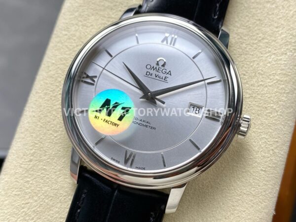 N1 Factory Omega De Ville Prestige 424.13.40.20.02.001 39.5mm Steel Black Leather Strap Roman Number Silver Dial (7) N1 Factory Omega De Ville Prestige 424.13.40.20.02.001 39.5mm Steel Black Leather Strap Roman Number Silver Dial