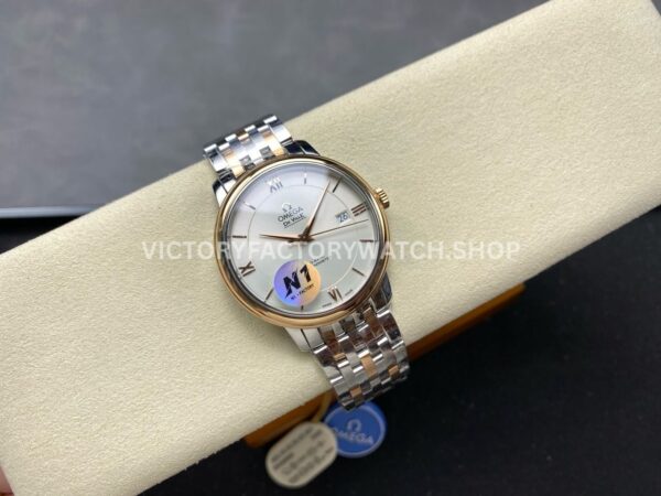 N1 Factory Omega De Ville Prestige 424.20.40.20.02.005 39.5mm Half Yellow Gold Roman Number Silver Dial (3) N1 Factory Omega De Ville Prestige 424.20.40.20.02.005 39.5mm Half Yellow Gold Roman Number Silver Dial