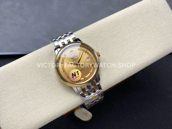N1 Factory Omega De Ville Prestige 424.20.40.20.58.001 39.5mm Half Yellow Gold Roman Number Champagne Dial (1) N1 Factory Omega De Ville Prestige 424.20.40.20.58.001 39.5mm Half Yellow Gold Roman Number Champagne Dial