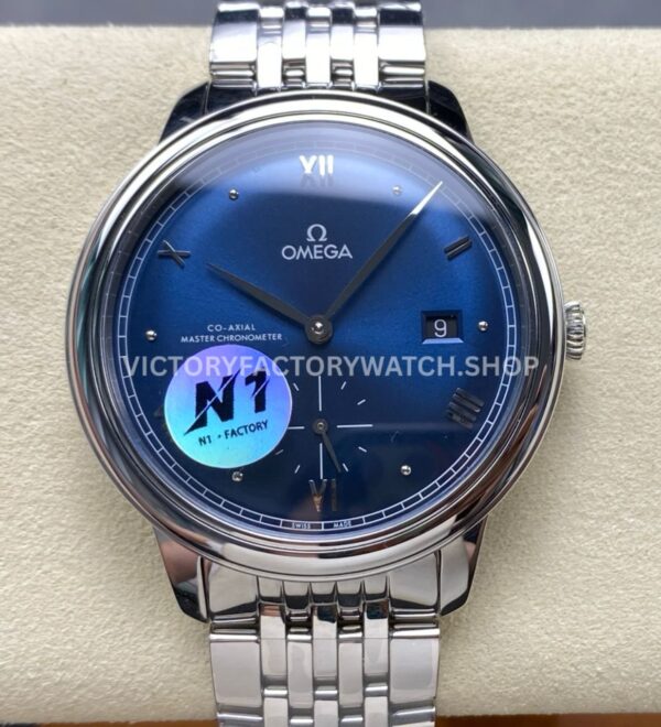 N1 Factory Omega De Ville Prestige 434.10.41.20.03.001 41mm Full Steel Roman Numerals Blue Dial (5) N1 Factory Omega De Ville Prestige 434.10.41.20.03.001 41mm full steel Roman numerals blue dial replica watch