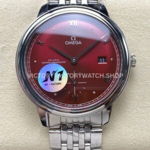 N1 Factory Omega De Ville Prestige 434.10.41.20.11.001 41mm Full Steel Roman Numerals Red Dial (4) N1 Factory Omega De Ville Prestige 434.10.41.20.11.001 41mm full steel Roman numerals red dial replica watch
