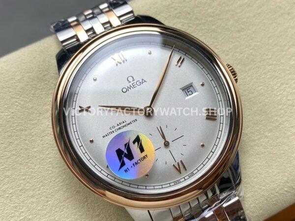 N1 Factory Omega De Ville Prestige 434.20.41.20.02.001 41mm Half Yellow Gold Roman Numerals Silver Dial (6) N1 Factory Omega De Ville Prestige 434.20.41.20.02.001 41mm Half Yellow Gold Roman Numerals Silver Dial